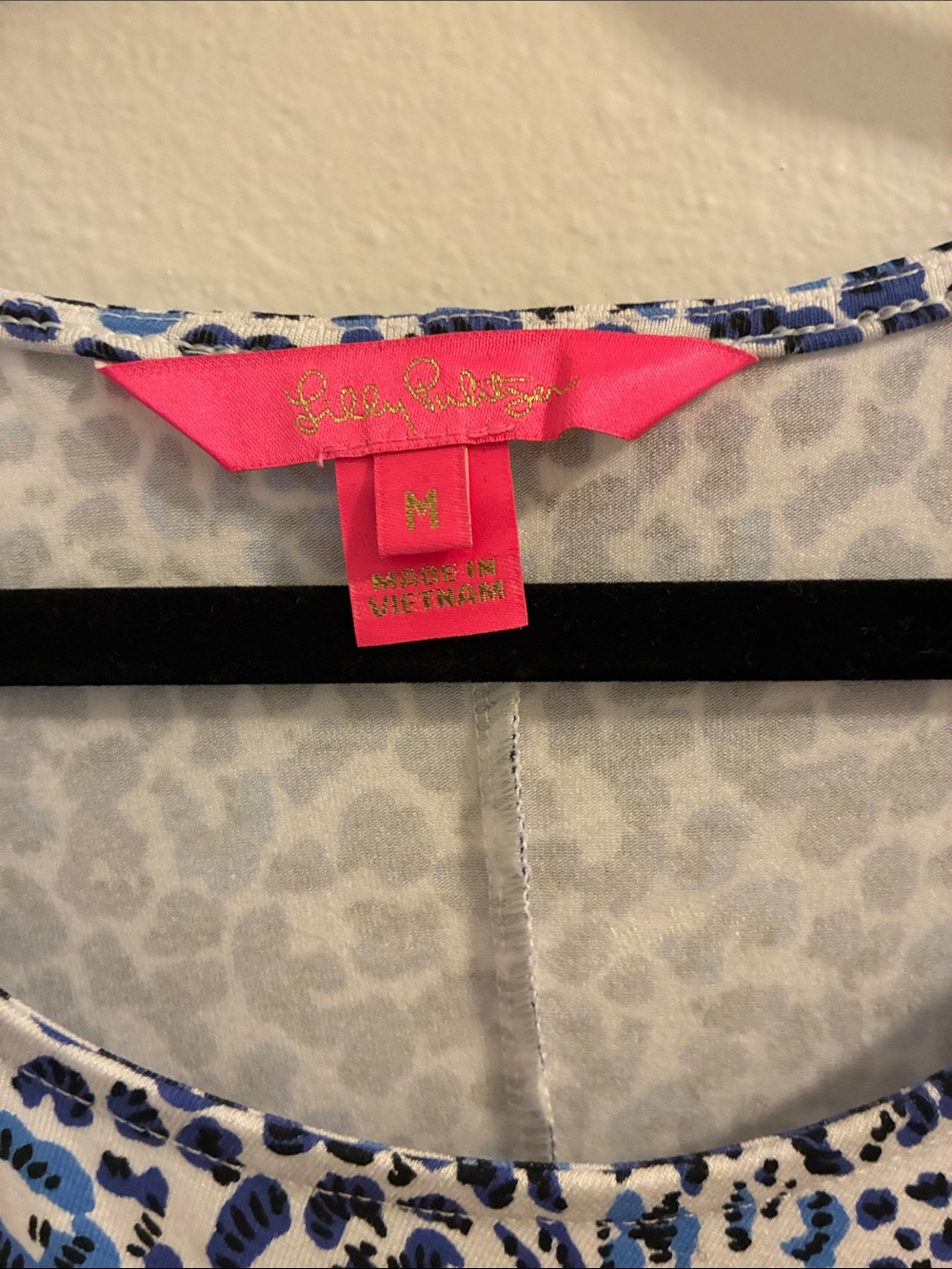 Lilly Pulitzer Blue and White Animal-Print Long Sleeve Wrap Dress - Picture 3 of 3